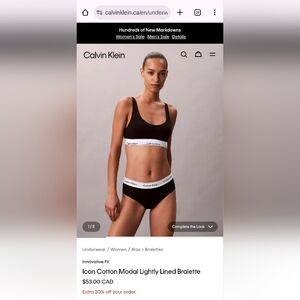 Calvin Klein Black and White Icon Cotton Modal Lightly Lined Bralette